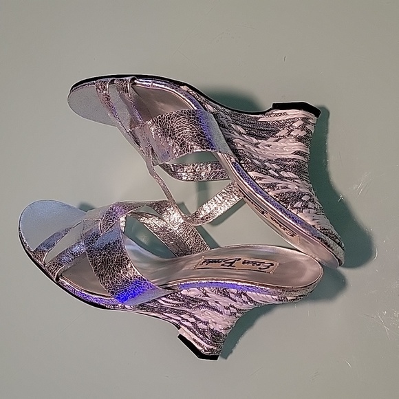 Erica Brooke.  Silver sandals/mules. 7 - Picture 3 of 7